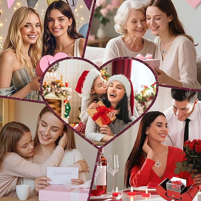 Preserved Rose Mother Gifts for Mom from Daughter Birthday Gift for Mum from Son Forever Red Roses with Mom Rose Heart Necklace for Grandma Mama Nana I Love You