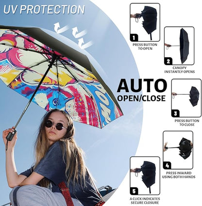 SY COMPACT Travel Umbrella Windproof Automatic Umbrellas Small Compact UV Sun Protection Factory Outlet Umbrella
