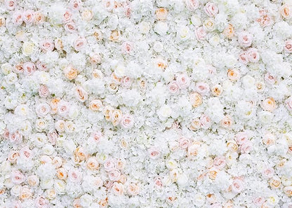 BELECO 12x10ft Fabric Flower Wall Backdrop Pink White Roses Flowers Floral Wall Background Backdrop Valentine's Day Party Engagement Newborn Baby Shower Birthday Wedding Photoshoot Studio Props