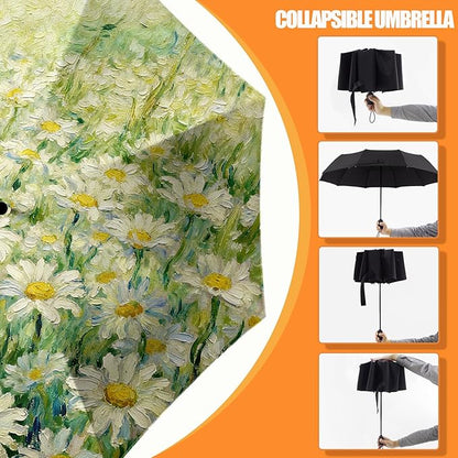 Small Compact Travel Automatic Folding Umbrella for Women, Portable Lightweight, Rain, Wind, UV Sun Shade
