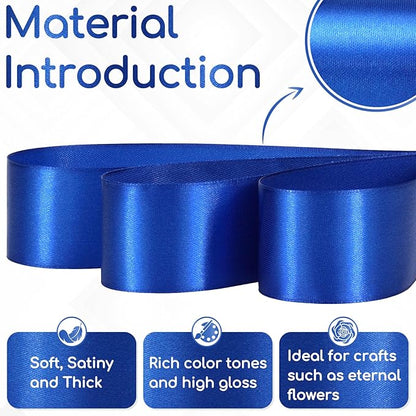 Blue Satin Ribbon 1-1/2 Inch 30 Yards, Royal Blue Ribbon for Gift Wrapping, Flower Bouquet, Crafts, Hair Accessories, Christmas, Wedding and Bow Making