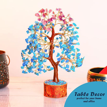 Turquoise Amethyst Tree of Life - Feng Shui Money Crystal - Natural Amethyst - Spiritual Gift - Positive Energy - Good Luck Charm