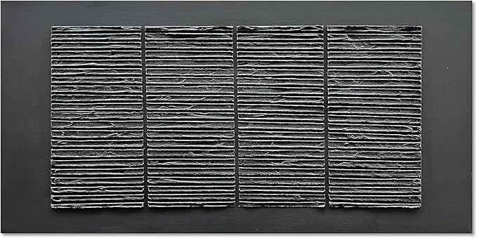 Hand-Painted Black Abstract Wall Decorative Oil Painting Thick Texture Minimalist Art Large Home Wall Decorative Painting 30x60 inches