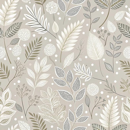 Gray Leaf Peel and Stick Wallpaper Grey White Floral Contact Paper Easy Peel Off Self-Adhesive Removable Stick on Wall Paper for Kitchen Cabinet Drawer 17.71" X 118.1"