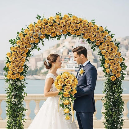 Auihiay 60PCS Gold Rose Artificial Flowers, Faux Silk Roses, Realistic Roses Bouquet for Anniversary, Baby Shower, Birthday, Graduation, Table Centerpieces, Cake Flower, Valentine's Day Decorations