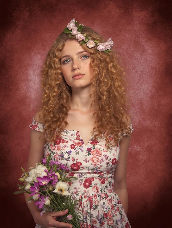 Kate 10x10ft/3x3m Red Abstract Backdrop Retro Dark Red Texture Portrait Photography Backgrounds Studio Props