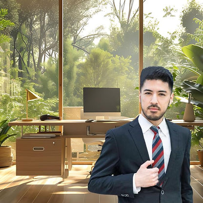 Office Background for Video Conference Modern Cozy Home Office Space Work Place Backdrop Sunlight Indoor Plants Tranquil Work Environment for Live Video Zoom Calls Studio Props Decor 8x6ft