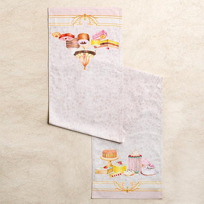 Maison d' Hermine Tablerunners 100% Combed Cotton Premium Table Runner Decorative Table Cover, Home, Dining, Cocktail Party & Camping, Pastries (Double Layer) - (14.50"x72")