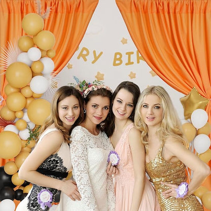 10 x 10 Feet Orange A Backdrop Curtain for Partie, Background Curtains for Photoshoot, Birthday, Wedding, Halloween, Thanksgiving, Christmas, New Year Party Decorations 5Ft x 10Ft, 2 Panels