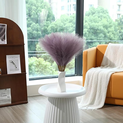 Purple Pampas Grass Decor - 30pcs 24 Inch Small Faux Pampas Grass Decor, Artificial Pompas Floral for Vase Filler, Table Centerpieces, Kitchen and House Decor (Purple)