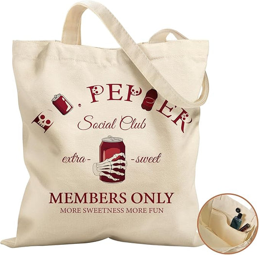 Aesthetic Tote Bag for Women- with Magnetic Buckle and Zipper Inner Pocket Cloth Cotton Canvas Tote Bags