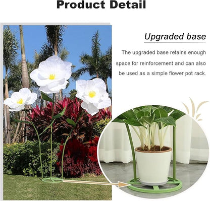 5.9 Ft Large Paper Artificial Flowers,Giant Flowers for Decoration,Standing Huge Handcrafted Poppy Flowers for Garden,Hotel,Office,Photography Props,Wedding,Art Gallery,Shop Window Display(B-White)