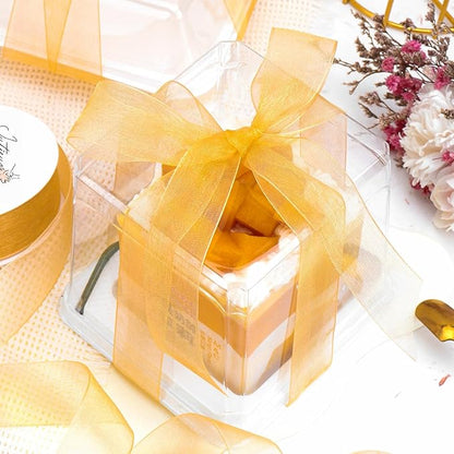 100 Yards Gold & Silver Sheer Organza Ribbons for Bow Making, Gift Wrapping, Christmas Decoration