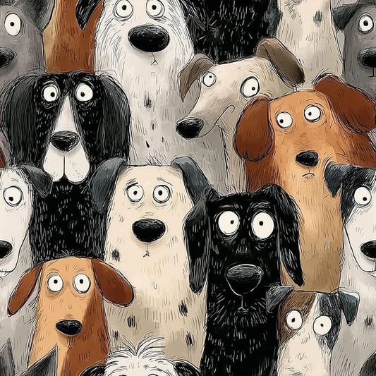 Cute Animal Peel and Stick Contact Paper Funny Modern Dog Funky Removable Wallpaper 17.7" x 118.11" Wall Paper Watercolor Self Adhesive for Classroom Bedroom Laundry Room Bathroom