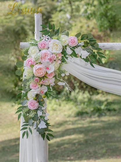 Wedding Arch Flowers, Artificial Flowers for Decoration, Large Flower Swag for Boho Styles Wedding Ceremony Floral Decor - Pack of 2