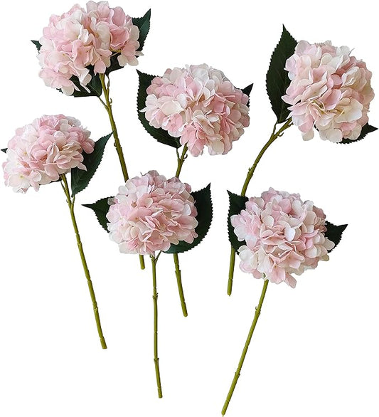 Hydrangea Artificial Flowers,Faux Hydrangea Flowers,Artificial Hydrangeas Flowers with Stems,Fake Hydrangeas,Silk Hydrangeas Flowers with Stems for Home Decor (10, Pink)