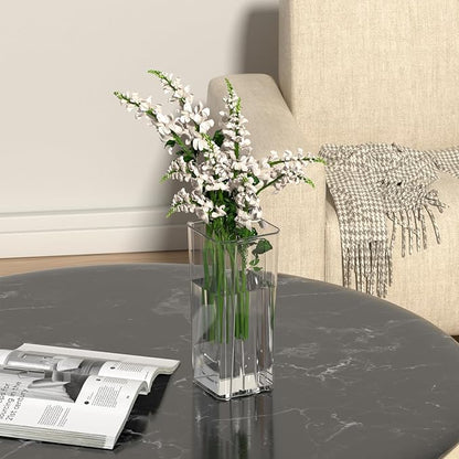 6 Pack 9.25 Inch Tall Flowers Vase, Clear Acrylic Bud Vase for Wedding Decorations, Home Decor, Housewarming Gift