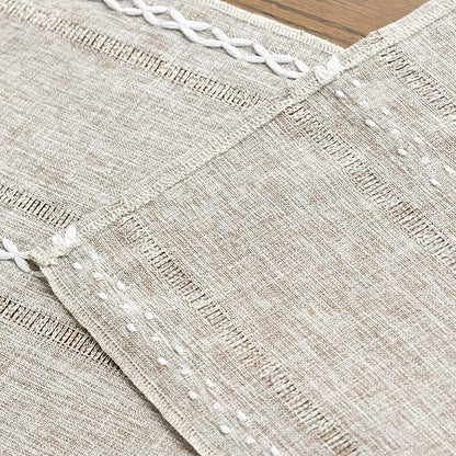 Artoid Mode Brown Rustic Cotton Linen Table Runner, Seasonal Embroidered Hollow Kitchen Dining Table Decoration for Home Party Decor 13x60 Inch