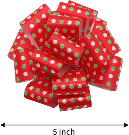 JOYIN 24 Present Wrap Ribbon Pull Bows 5", Easy and Fast Gift Wrapping Accessory for Christmas Bows Baskets Wine Bottles Gifts Decoration, Present Decor