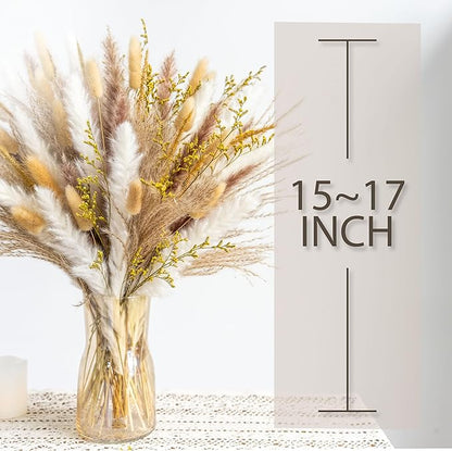 Boho Decor Bouquet - Pampas Grass and Reed Grass Decor kit Mix Dried Flower Arrangement Home Table Rustic Farmhouse Bedroom Decor