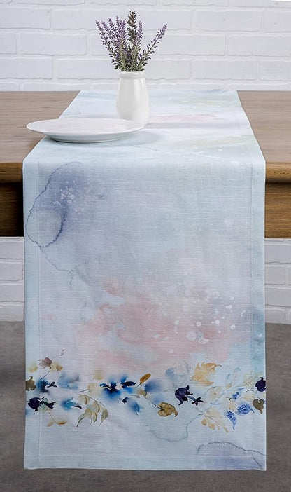 Maison d' Hermine Table Runner 100% Cotton Single Layer Table Runners 72 inches Long Decorative for Home Kitchen Dining Party Wedding Bridal Shower Spring Summer (Lazy Summer Days, 14.50" x 72")