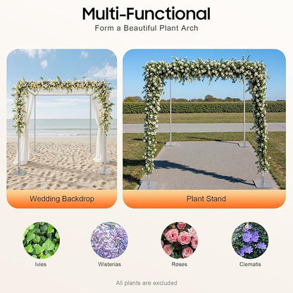 9.84ft Square Backdrop Stand Heavy Duty 4 Post Backdrop Stand Kit Pipe and Drape Photo Background Support Kit Party Back Drop Adjustable Stand Adjustable Metal Frame with Flat Base