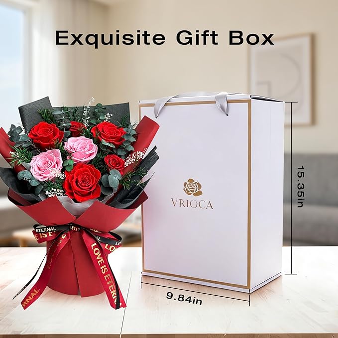Vrioca Flowers for Delivery, Preserved Flowers Bouquets, Birthday Gifts for Women Mom