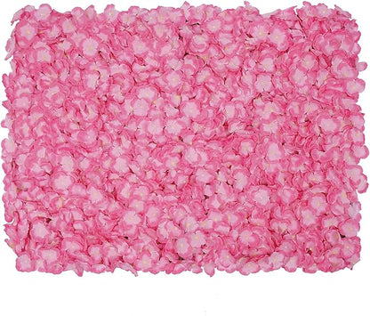 LOYALHEARTDY 20 PCS Artificial Flower Wall Panel 24" x 16" Faux Flowers Wall Decoration Pink Hydrangea Flower Panels Wall for Home Party Wedding Christmas Festival Photo Backgdrop Decor