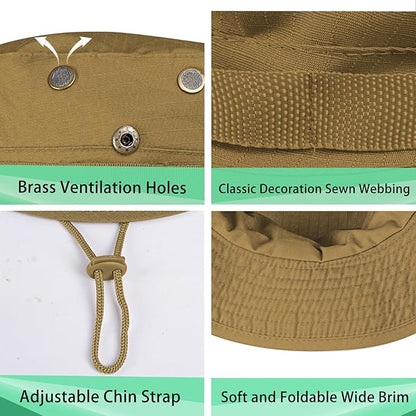 Sun Hats for Men Women Boonie Hat UPF 50+ Bucket Hat Wide Brim UV Protection Fishing Hiking Safari Outdoor Hats