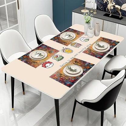 Elephant with Flowers Watercolor Placemats Set of 6 Washable Table Mats for Kitchen Dining Table,Heat-Resistant Place Mats for Indoor Outdoor Party Holiday Decoration