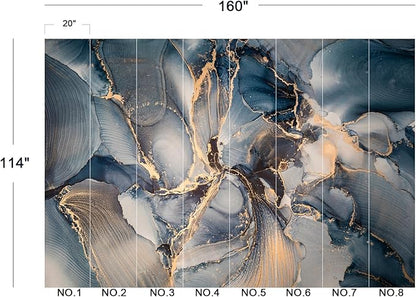 Cliouar-Shining Golden Texture imitating Marble Cutting Peel and Stick 160" x 114"