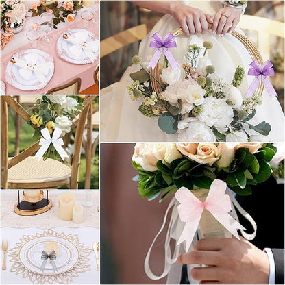 3/4 Inch x 50 Yards Sheer Organza Ribbon Chiffon Ribbon for Gift Wedding Flower Bouquet Wrapping Decorations Crafts (Pink)
