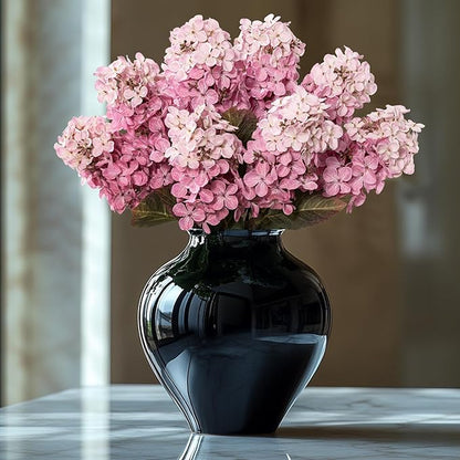 Fake Flowers Hydrangea Silk Flowers With Stems White Flowers Fake Flowers In Vase Hydrangea Artificial Flowers Winter Flowers Artificial For Decoration Vase Decor （ Pink ）24"8PCS Wthout Vase