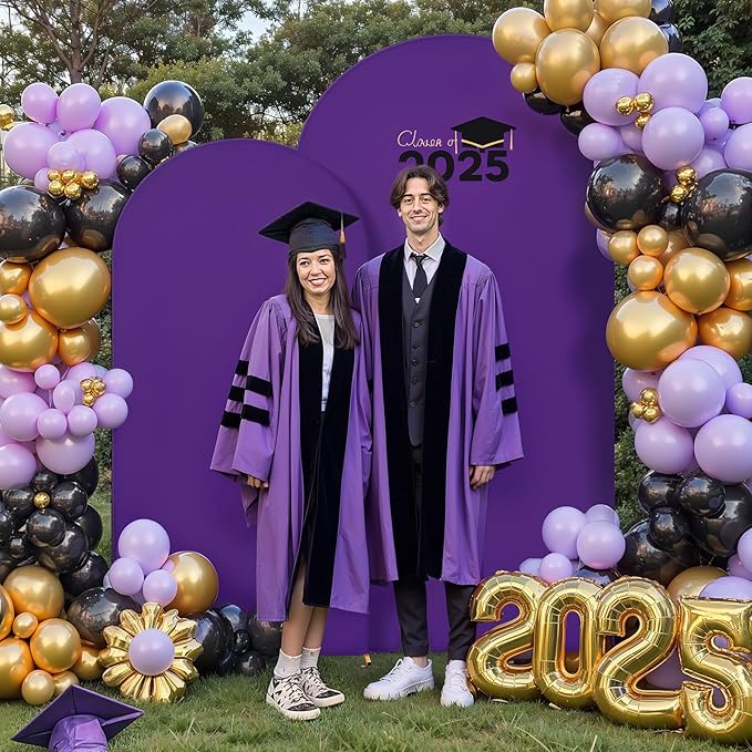 Purple Arch Backdrop Covers - 7.2FT, 6FT Spandex Fitted Wedding Arch Stand Covers Round Top Chiara Arch Backdrop Cover for Wedding Birthday Party Decoration
