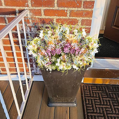 6 Bundles Wildflowers Artificial Flowers Outdoor Fake Daisy UV Resistant Silk Wild Flower Bouquets Bulk Faux Plants Plastic Greenery for Decoration vase Floral Arrangements Home Décor