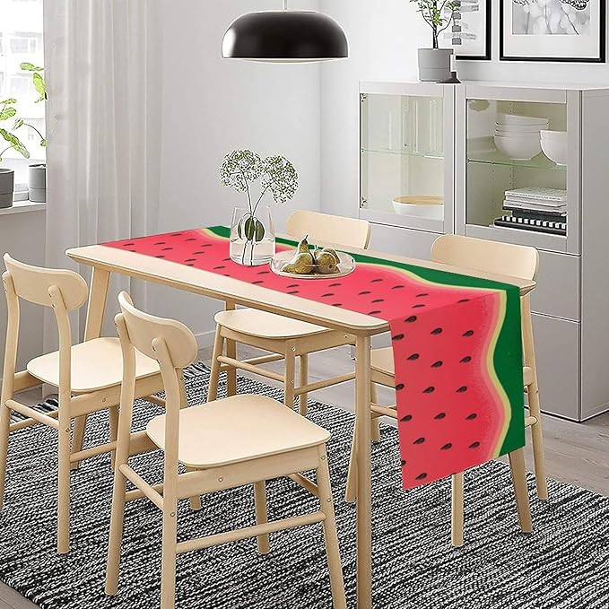 Watermelon Table Runner,Summer Fruit Tropical Birthday Party Decorations Dining Room Home Kitchen Table Decor 13 x 120Inches