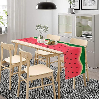 Watermelon Table Runner,Summer Fruit Tropical Birthday Party Decorations Dining Room Home Kitchen Table Decor 13 x 60Inches