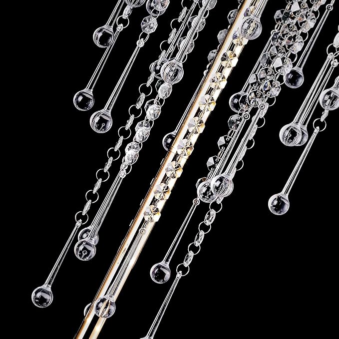 29.5in Elegant Tall Gold Wedding Centerpiece Stand, 2Pcs Metal Flower Candle Holder with Sparkling Crystal Beads,for Wedding Party Event, Birthday,Reception, Home Décor