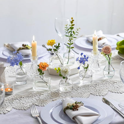Glasseam Clear Glass Vases for Centerpieces: Mini Flower Vase Set 42Pcs Bud Vases in Bulk - Modern Small Vases for Home Room Wedding Party Dining Table Center Decor