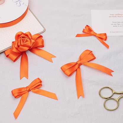 Premium Double Faced Satin Orange Ribbon, 3/8 Inch X 25 Yards, Perfect for Gift Wrapping, Crafts, Wedding Decor