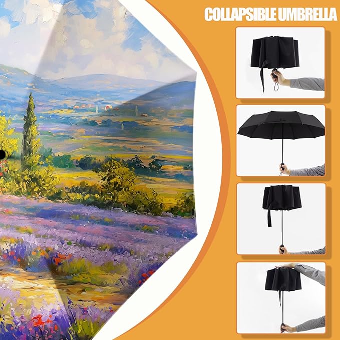Small Compact Travel Automatic Folding Umbrella for Women, Portable Lightweight, Rain, Wind, UV Sun Shade