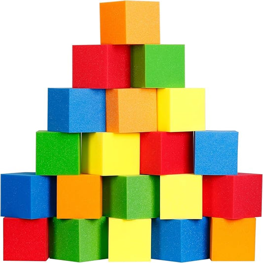 Foam Cubes 72 pcs, 5.9"x5.9"x5.9" Colorful Flame Retardant Foam Pit Blocks Premium Quality Foam Pit Cubes for Trampoline Arenas, Gymnastics, Parkour Courses, Skateboard Parks, Playground(5 Colors)