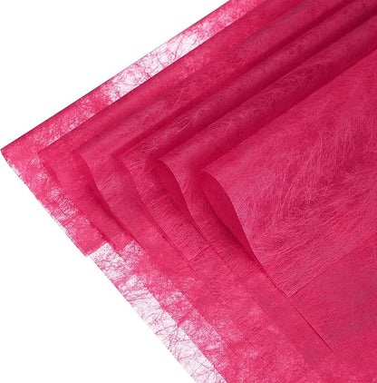 YELARXI Flower Wrapping Paper, Cotton Wrapping Flower Paper, Non-Woven Waterproof Floral Bouquet Wraps - Fitting for (Florist Supplies/Gift) 11.8 x 11.8 Inch & 114 Pack & Dark Pink