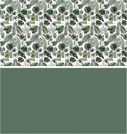 WRAPAHOLIC Reversible Tropical Wrapping Paper - Mini Roll - 17 Inch X 33 Feet - Green Monstera Leaf Hawaii Wrapping Paper for Birthday, Wedding, Bridal Shower, Baby Shower