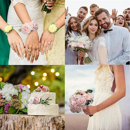 JOYLEX Artificial Flowers Realistic Roses, Real Looking Fake Roses with Stem for DIY Wedding Bouquets Centerpieces Bridal Shower Party Home Romantic Decorations (Light Pink, Regular 3" - 200pcs)