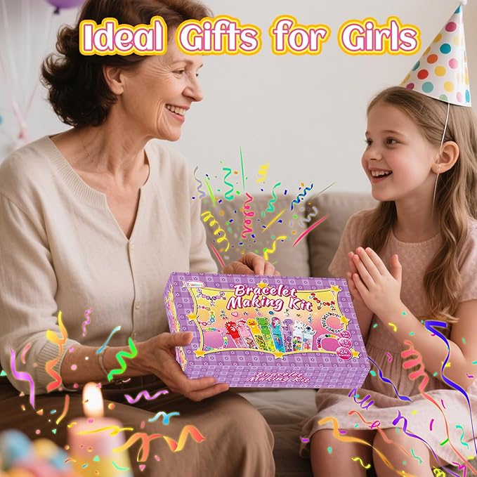klmars Bracelet Making Party Favors for Kids,24 Bracelet Wands Crafts for Girls Ages 4-8 Years Old,Birthday Goodie Bags Christmas Gifts Classroom Prizes for Kids