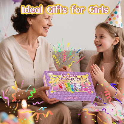 klmars Bracelet Making Party Favors for Kids,24 Bracelet Wands Crafts for Girls Ages 4-8 Years Old,Birthday Goodie Bags Christmas Gifts Classroom Prizes for Kids