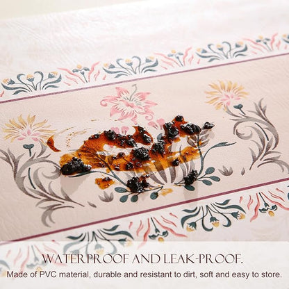 ISAENNE French Country Floral PVC Placemats Set of 6,Rectangular Minimalist Placemat, Waterproof and Heat-Resistant Place Mats, Decoration for Kitchen,Dining, Parties, Holiday,12"*17"