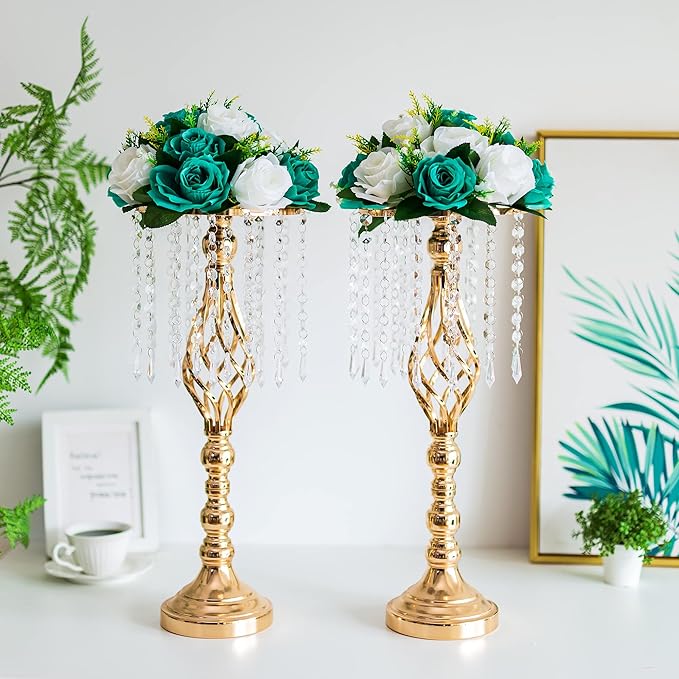 Flower Centerpieces for Wedding Tables: Wedding Table Decorations Teal & White Flower Balls Centerpieces for Engagement Cerebration Party Center Pieces 10 Packs