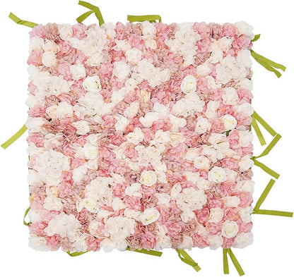 CNCEST Artificial Flower Wall Panels, Flower Wall Mat Silk Rose Flower Panels, Artificial Flower Wall Background (Multi-3.28x3.28ft)